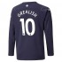 Camisola Manchester City Jack Grealish 10 Equipamento Terceiro 2021-2022 Manga Comprida